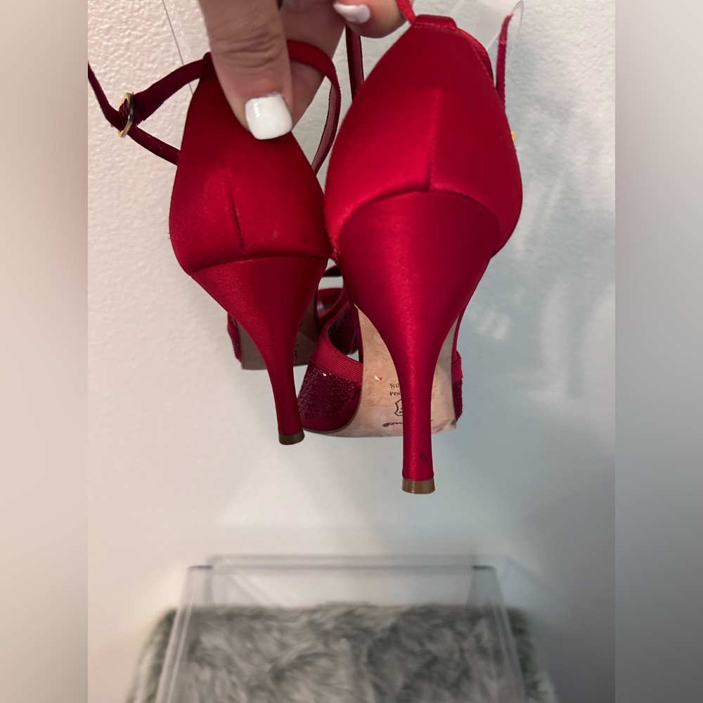 Nina Elegant Red Strappy Heels size 8 1/2 - Picture 7 of 8